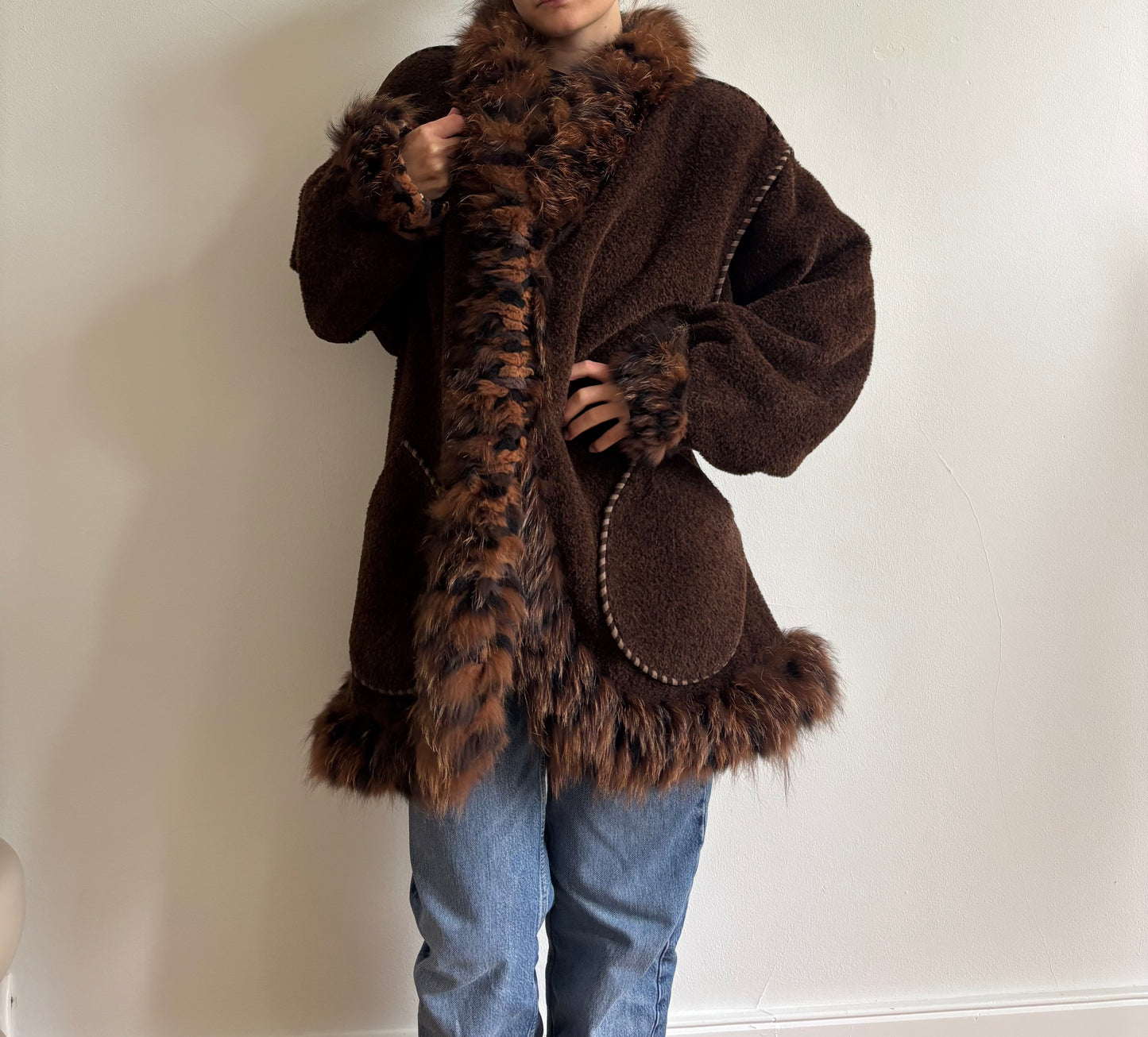 Vintage Yves Saint Laurent fox fur coat