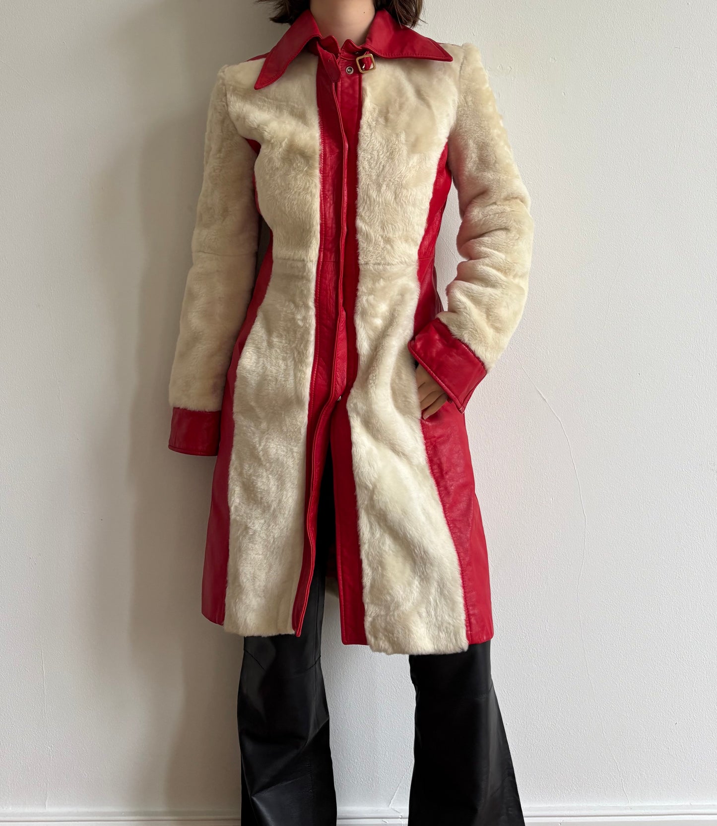 Vintage D&G leather and fur jacket