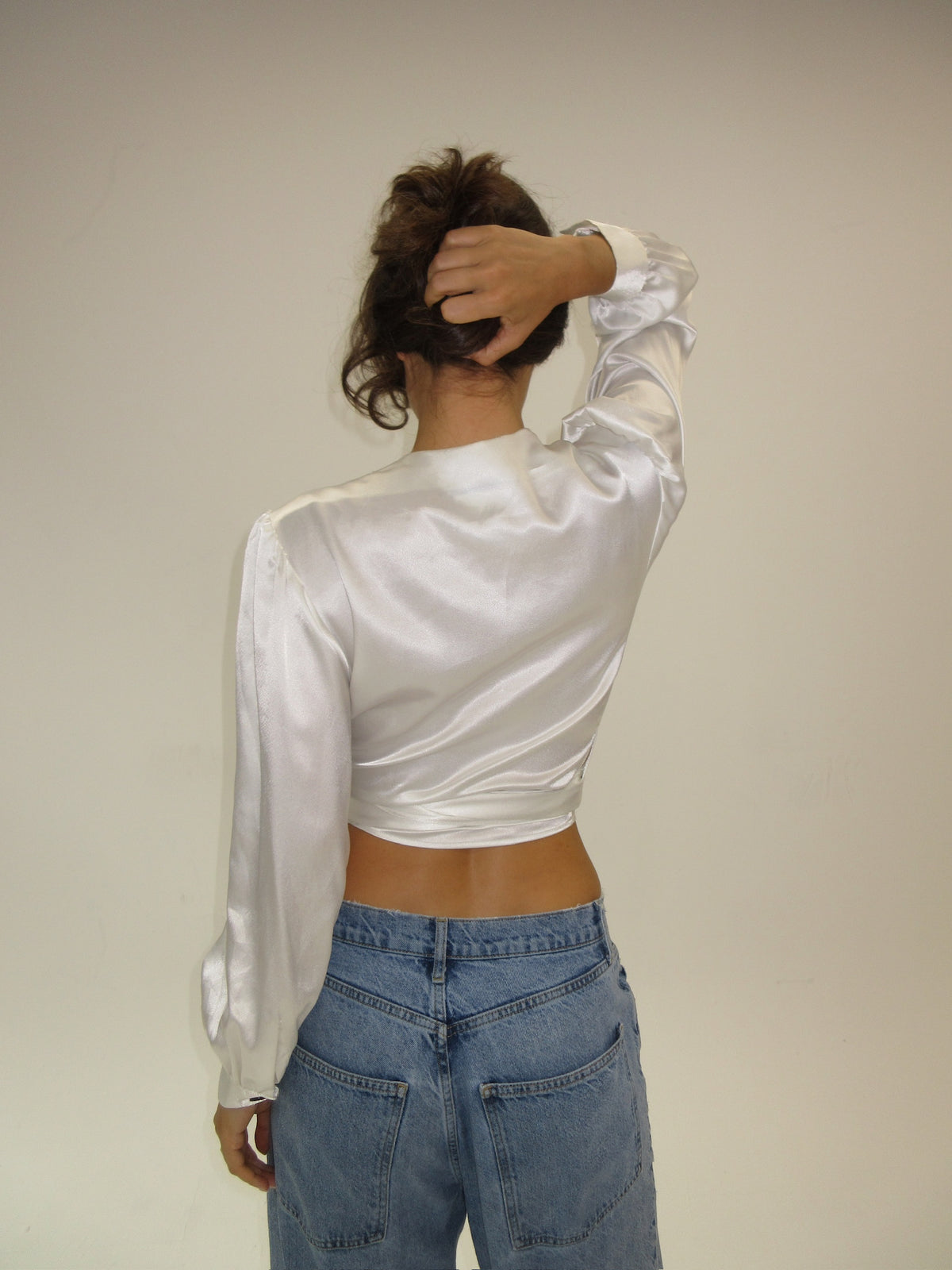 Vintage YSL Satin Wrap Top