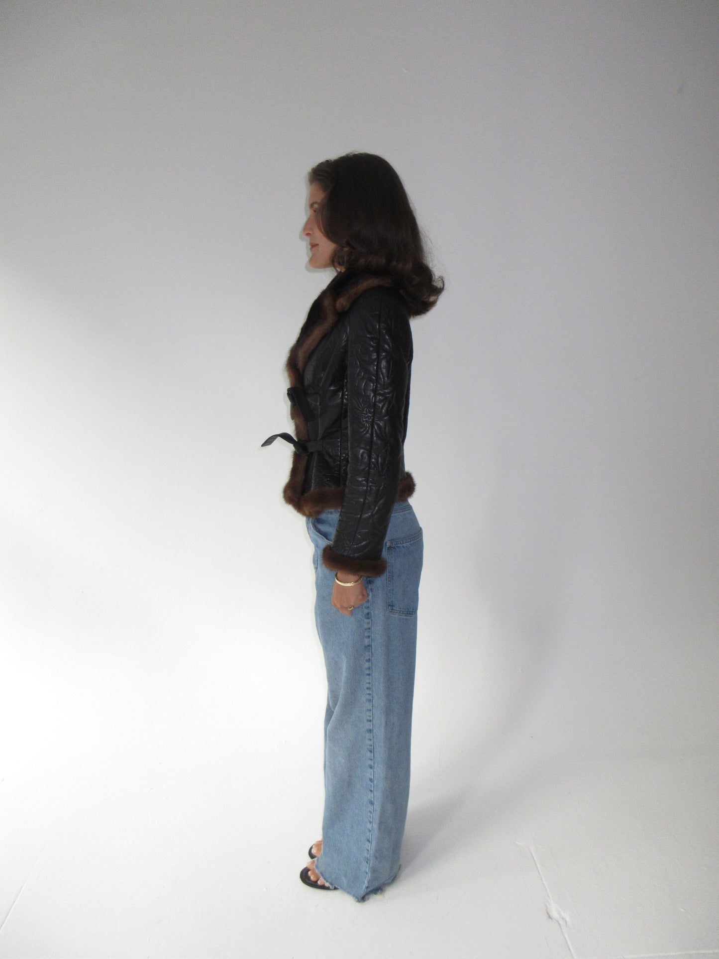 Valentino Leather & Fur Jacket