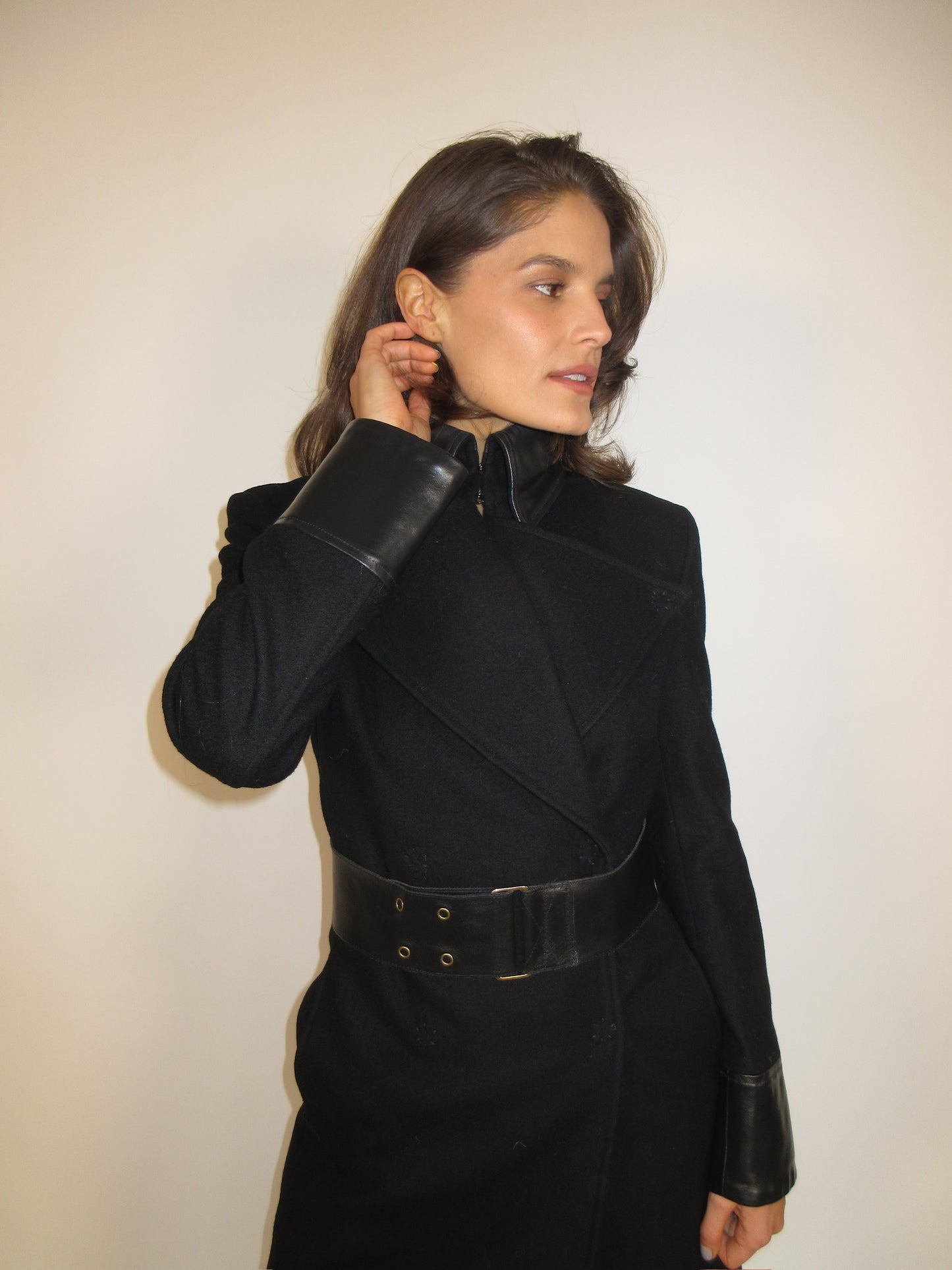 Leather and wool D&G coat