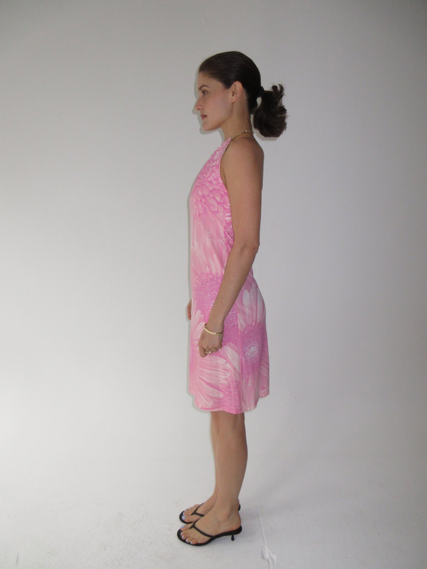 SS 2000 Roberto Cavalli Pink Floral Beaded Dress