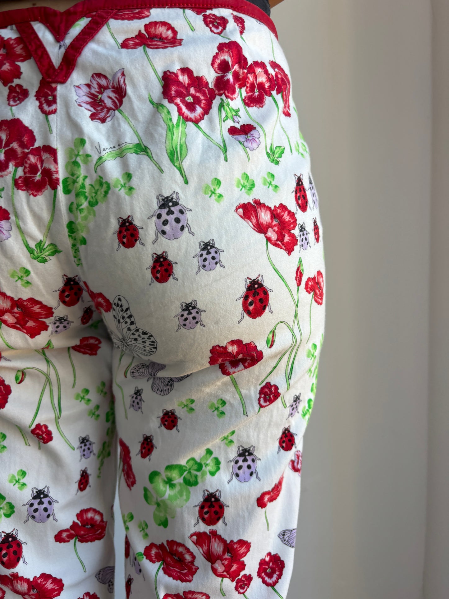 Vintage Versace Lady Bug Printed Pants