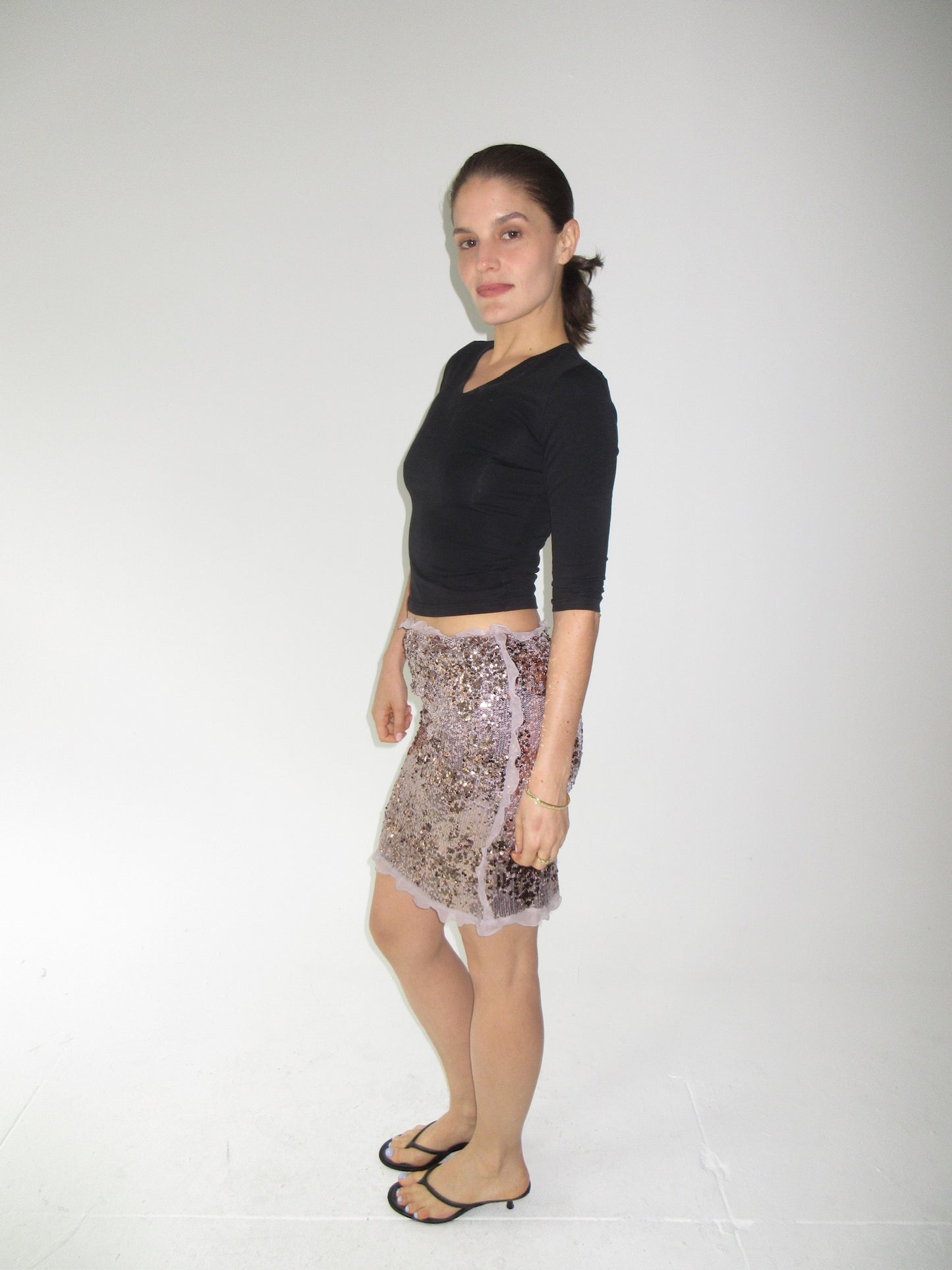 Purple Fendi Sequined Mini Skirt