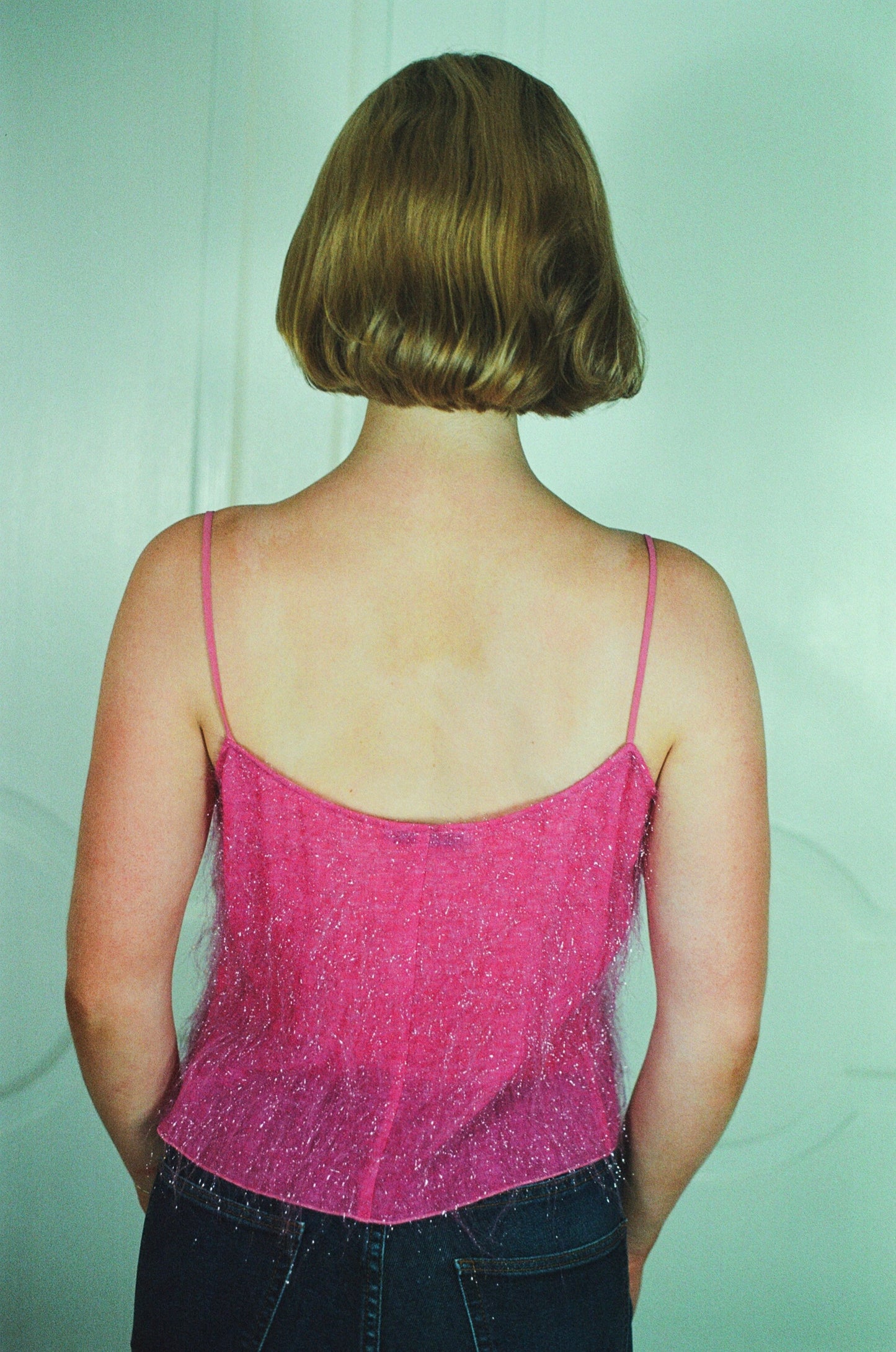 Stunning Emporio Armani SS2000 pink runway top