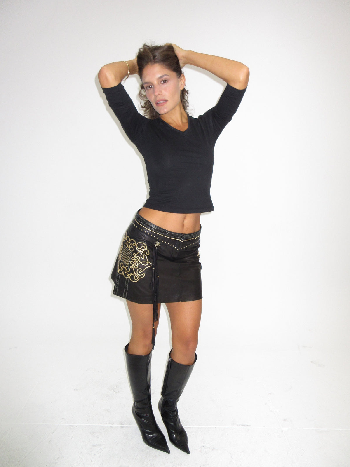 Vintage Roberto Cavalli leather skirt