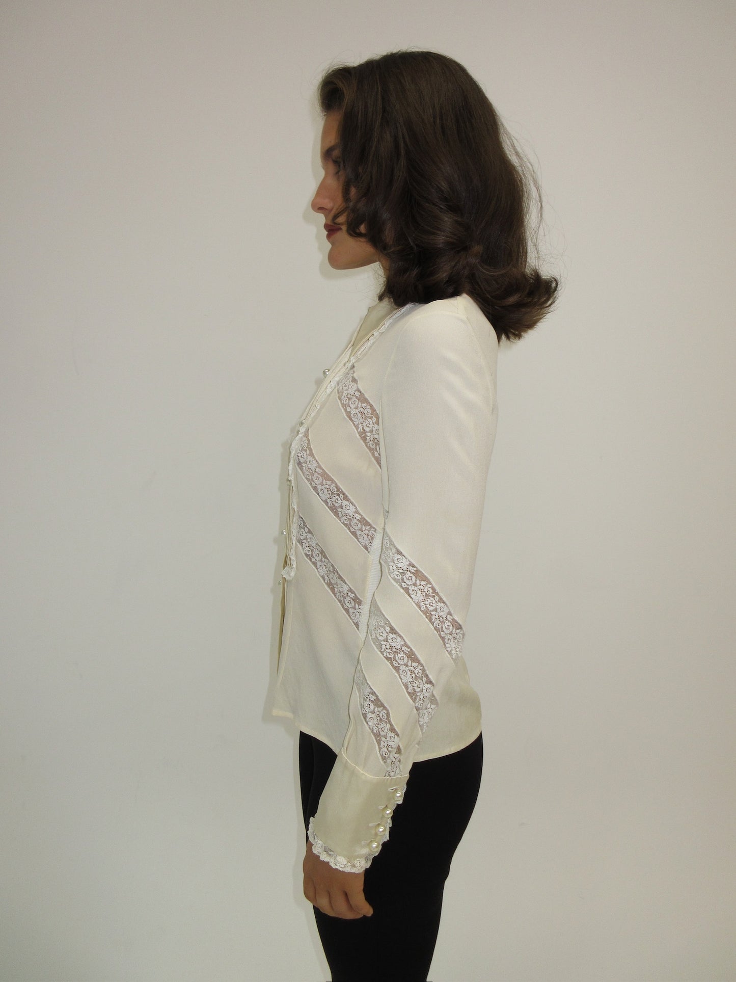 Vintage Valentino Boutique silk and lace top