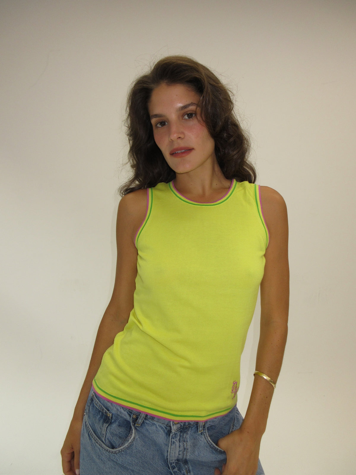 Gianni Versace Yellow Knit Tank top