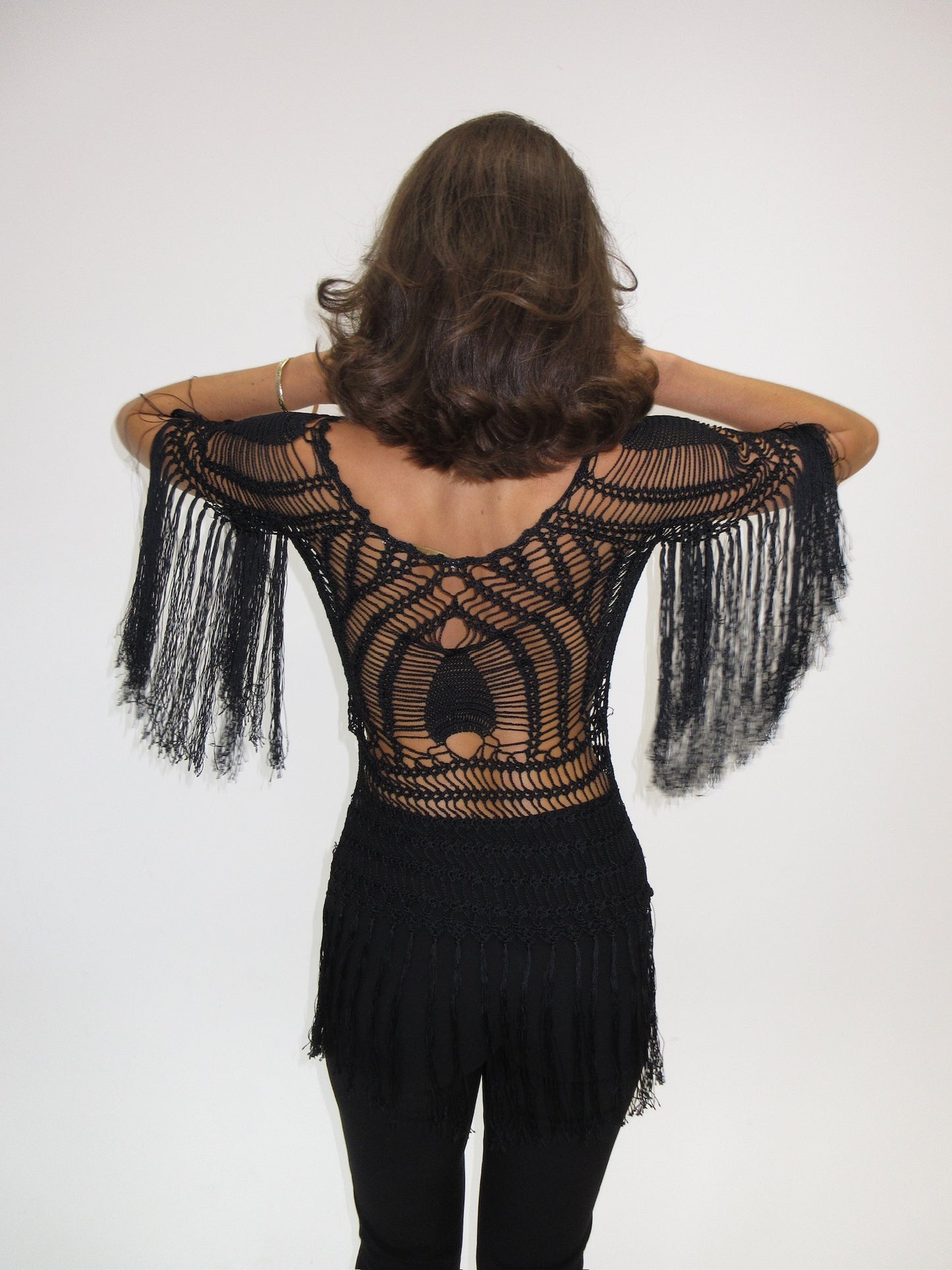 Vintage Roberto Cavalli Class crochet and beaded dress