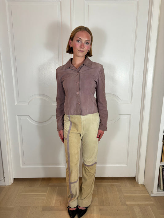 Valentino FW2000 Suède pants worn by Adriana Lima