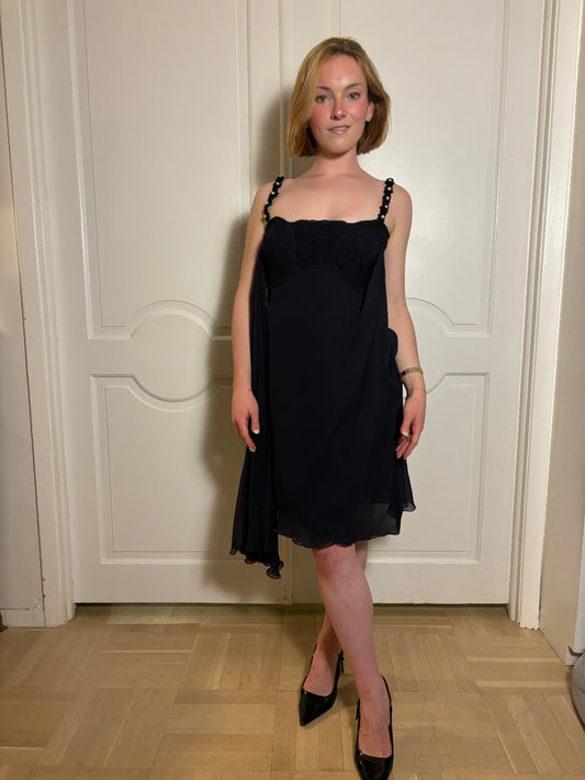 SS1995 Valentino dress with pearl detailing on the shoulders