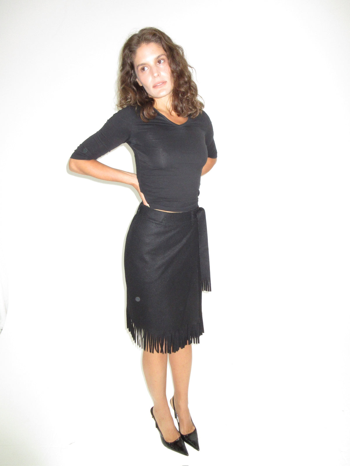 Vintage YSL fringe skirt