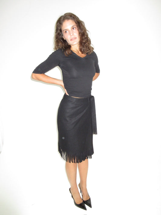 Vintage YSL fringe skirt