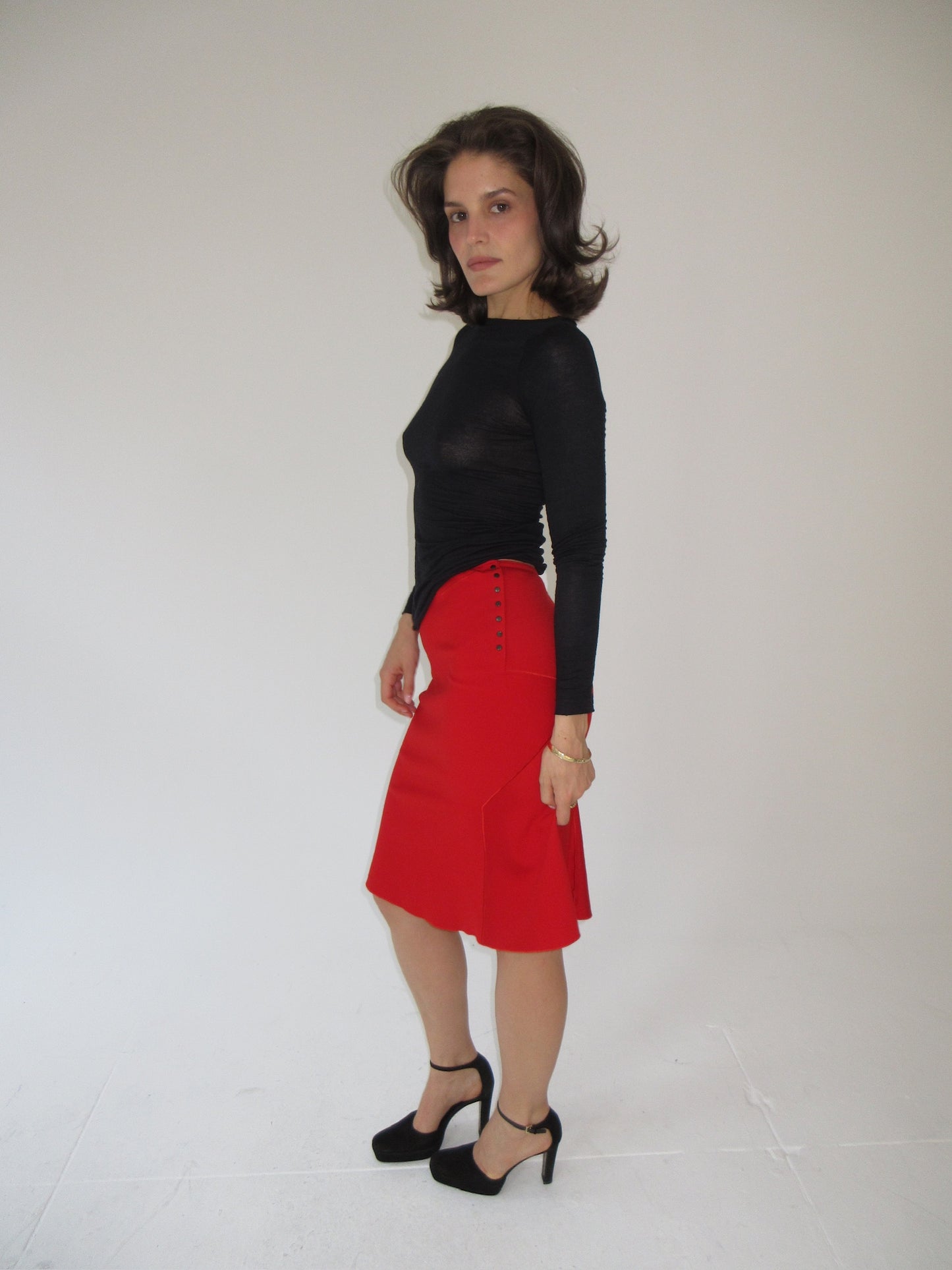 Vintage Alaïa red skirt