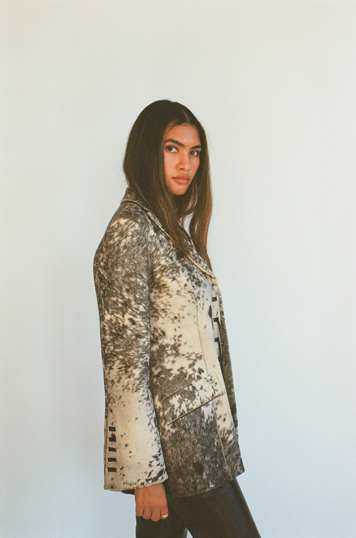 FW1999 Roberto Cavalli Leather Printed Pony Hair Jacket