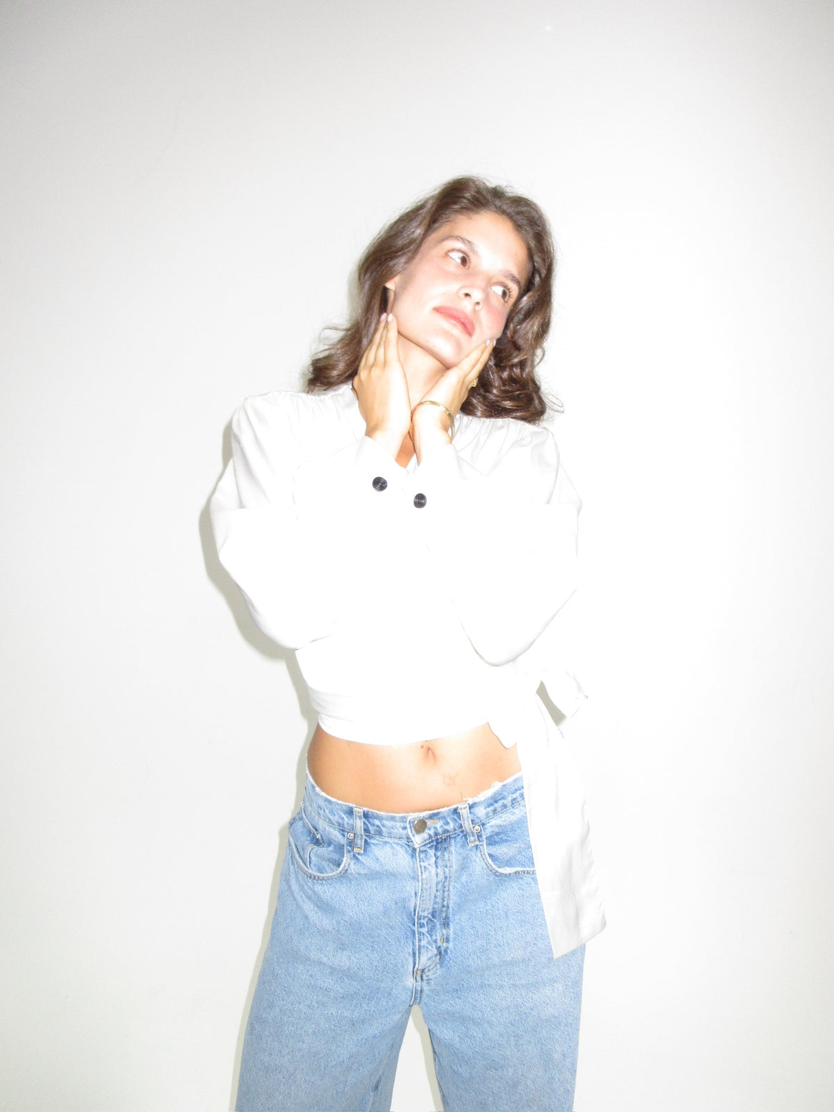Vintage YSL Satin Wrap Top