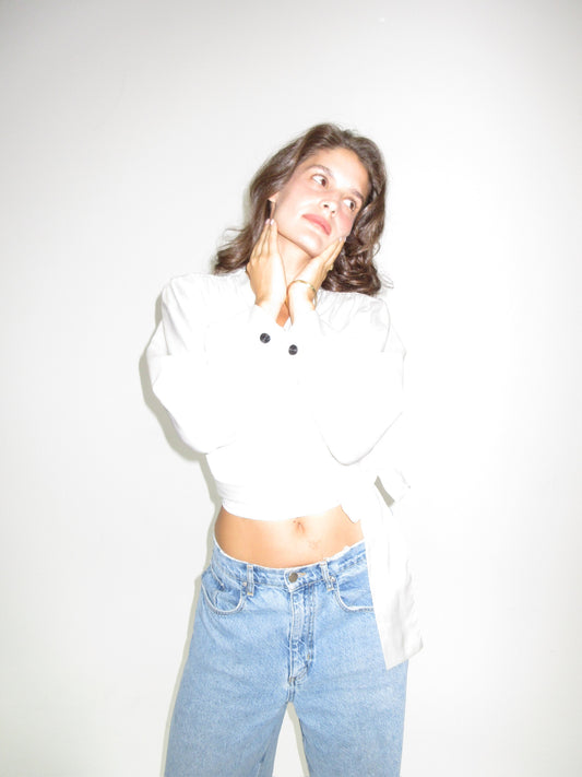 Vintage YSL Satin Wrap Top