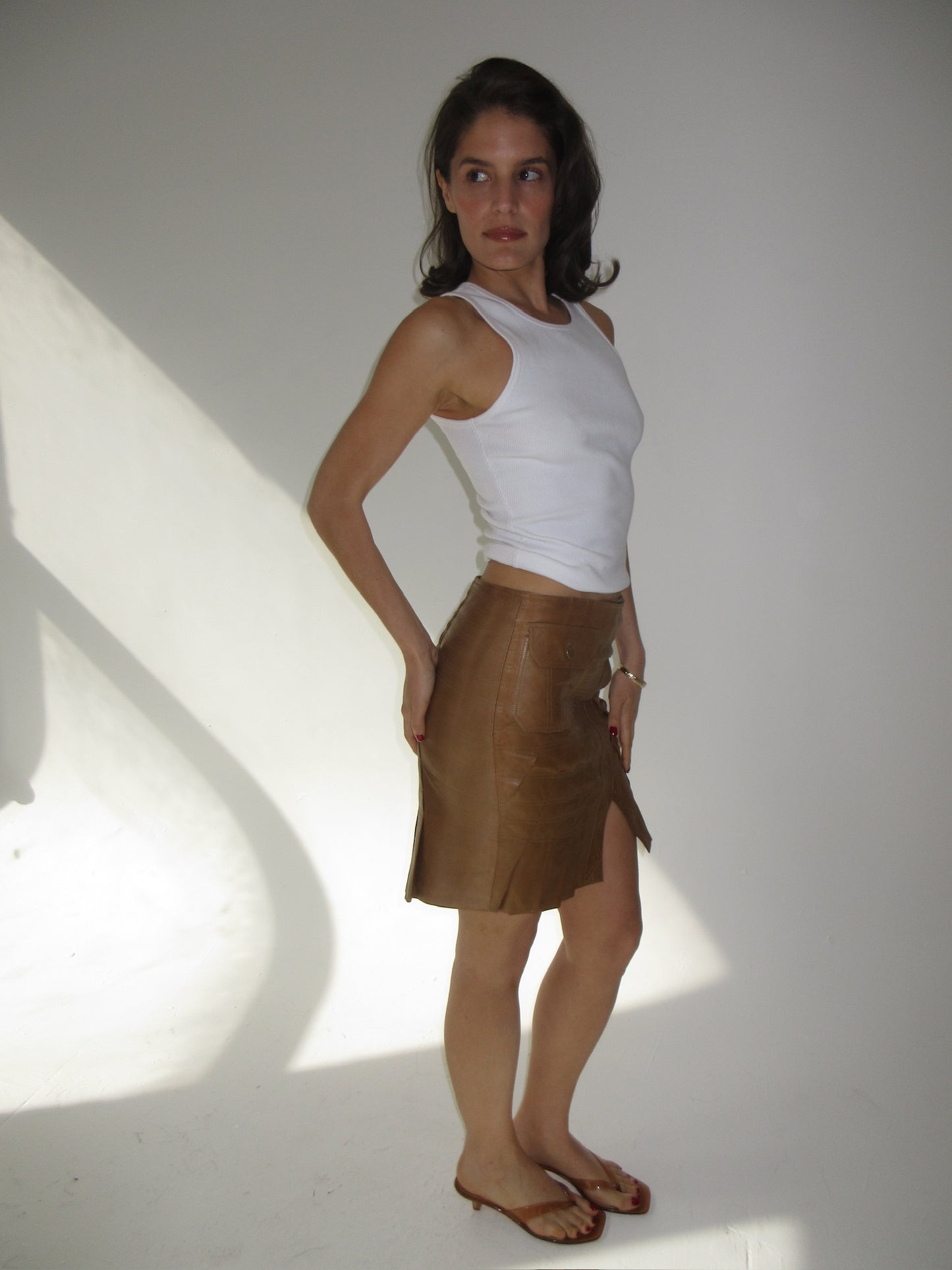 Vintage Gucci leather skirt