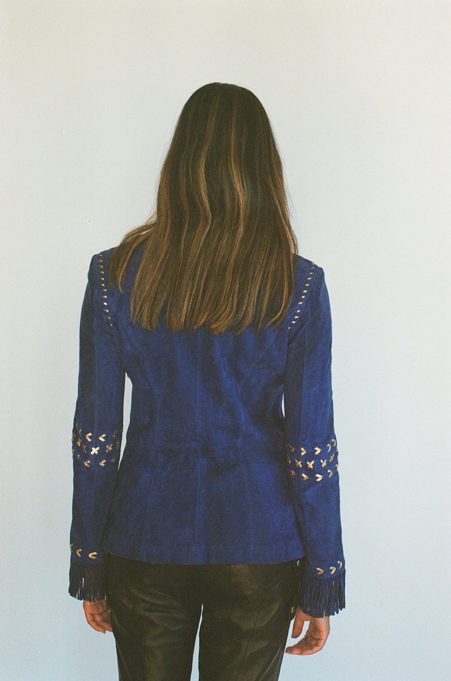 Roberto Cavalli 2007 blue suede jacket