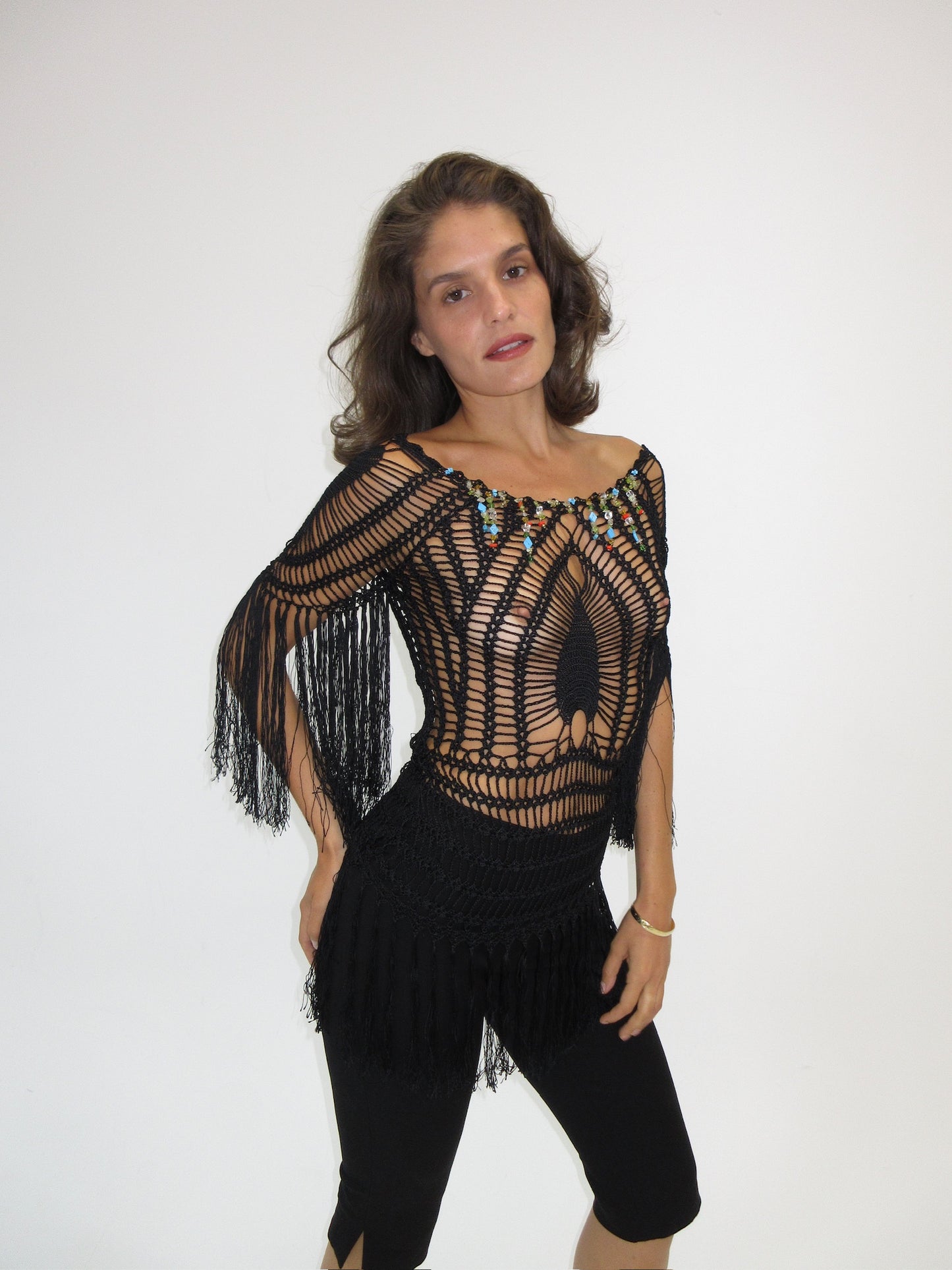 Vintage Roberto Cavalli Class crochet and beaded dress