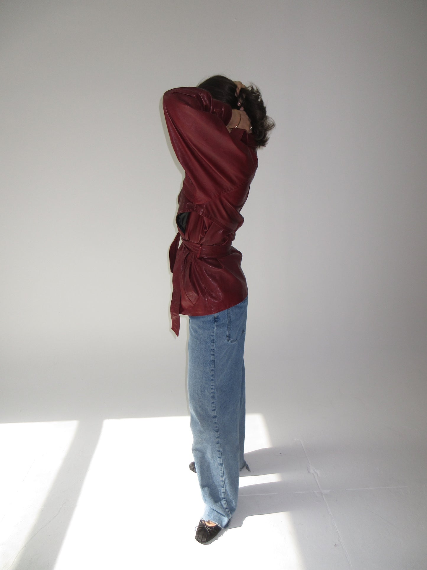Vintage Plein sud belted leather jacket