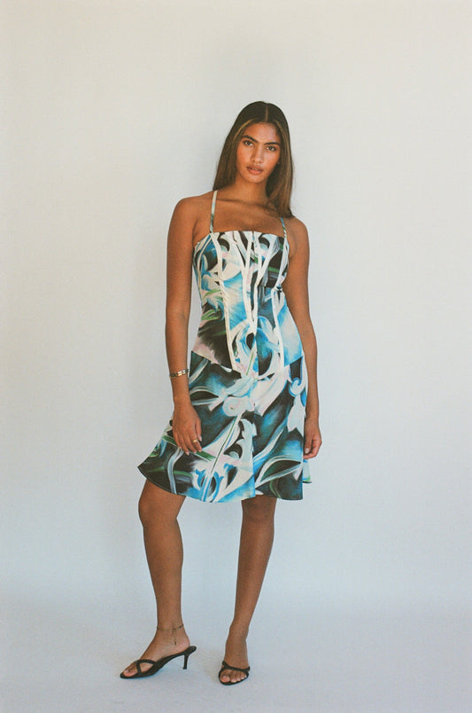 Versace 100% Silk Corset Dress