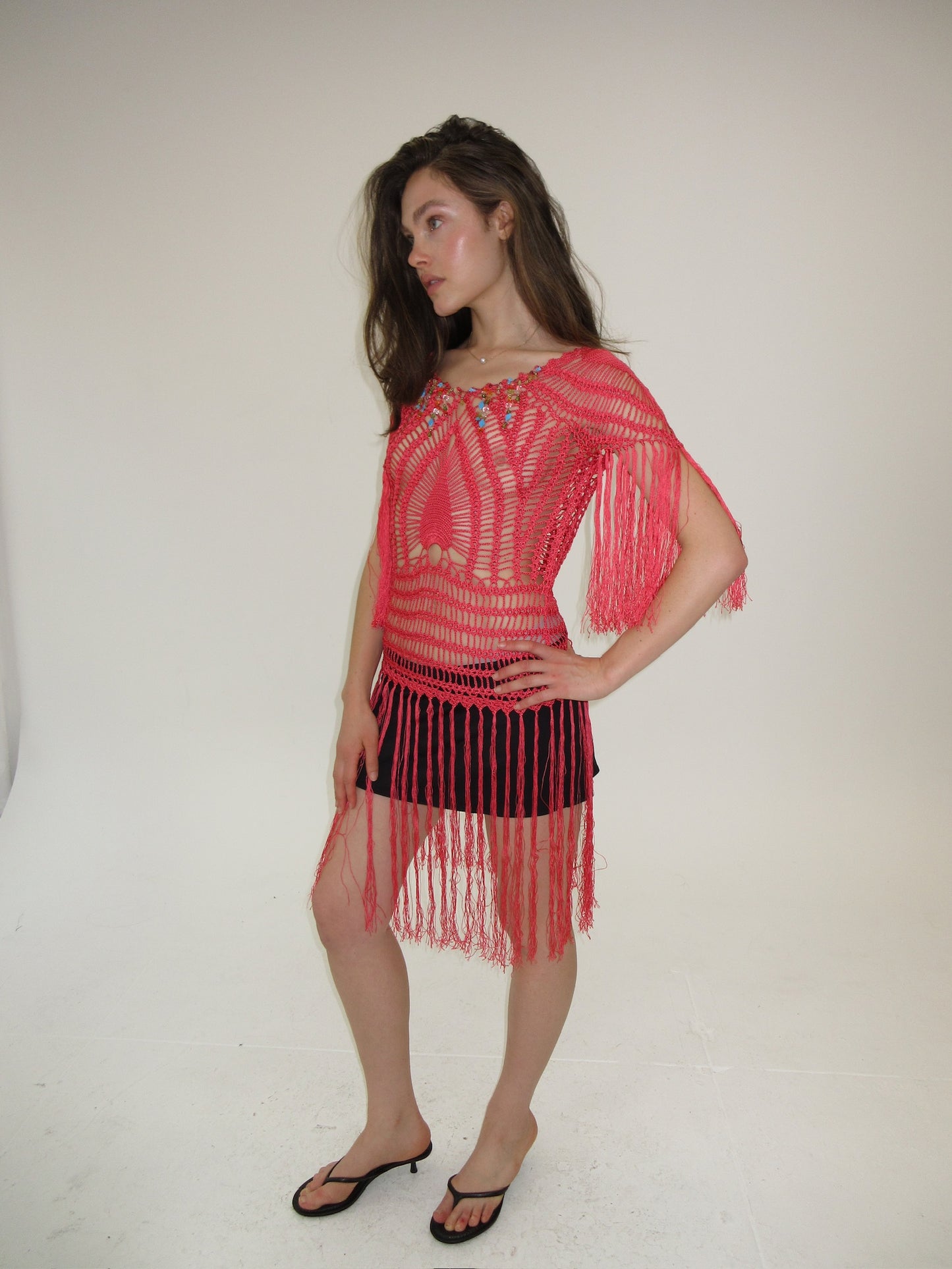 Roberto Cavalli class crochet coverup