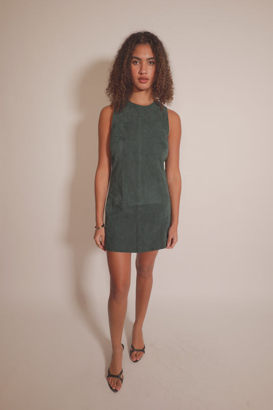 Balenciaga Suede Forest Green Dress