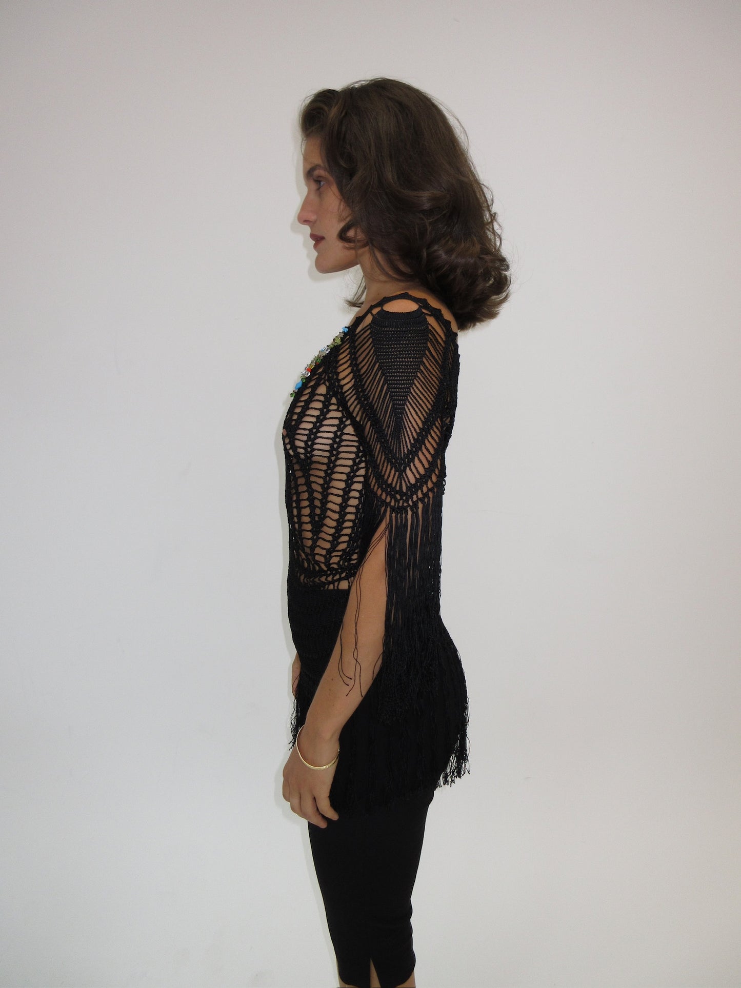 Vintage Roberto Cavalli Class crochet and beaded dress