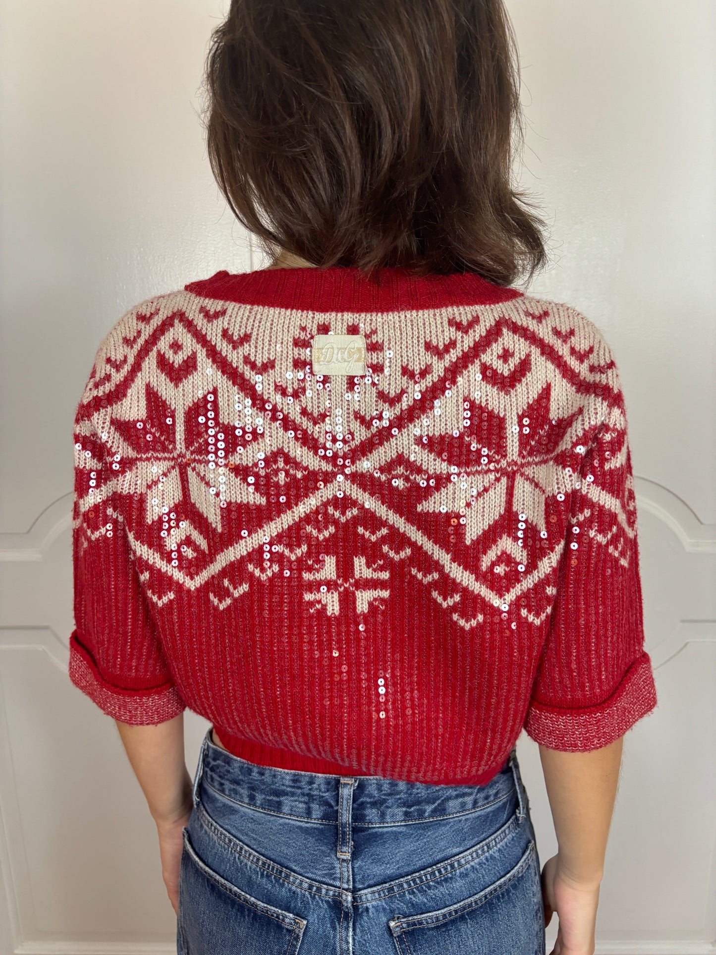 D&G FW 2002 Sequined Cropped Sweater