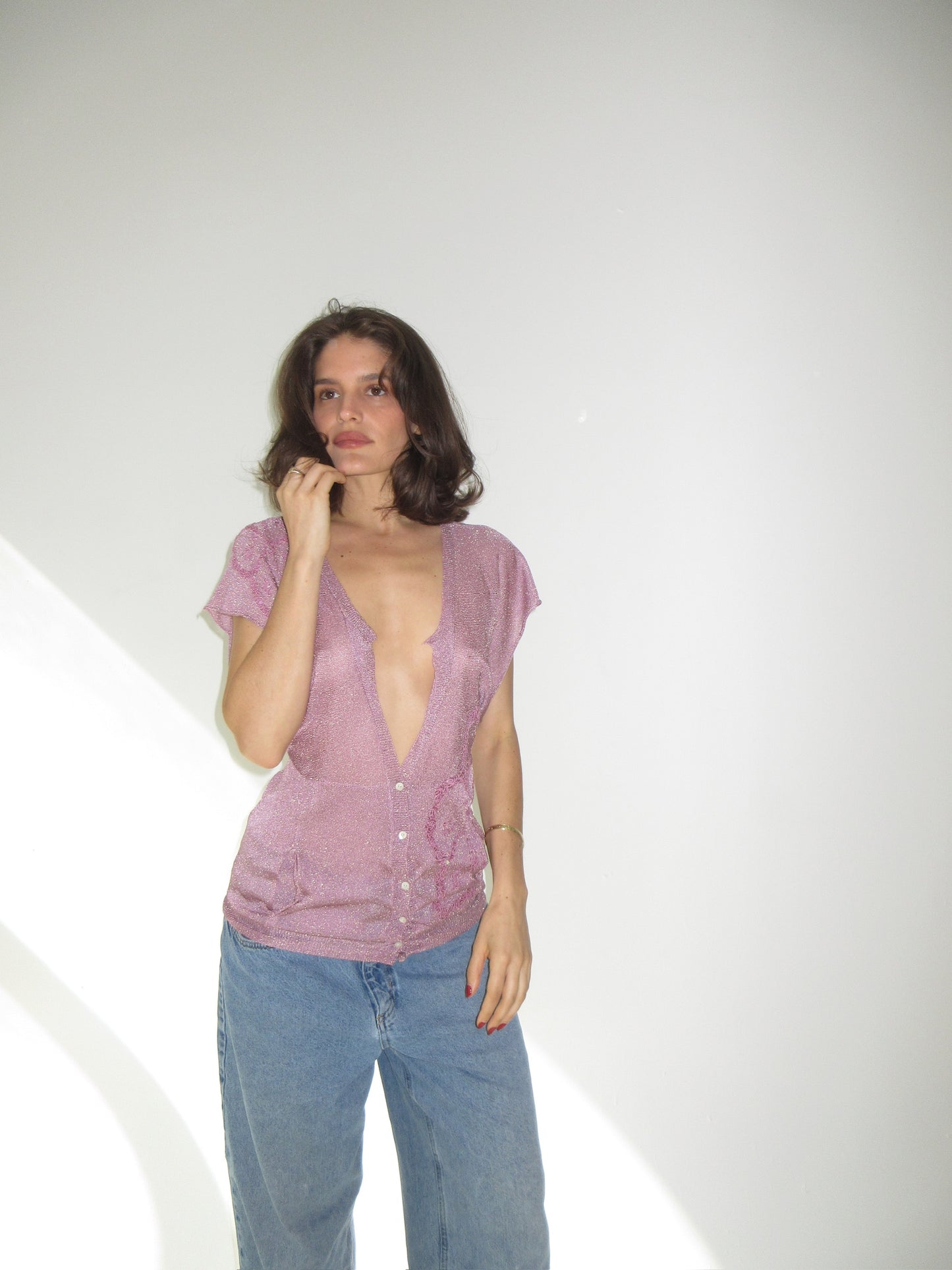 Vintage John Galliano purple sequined top