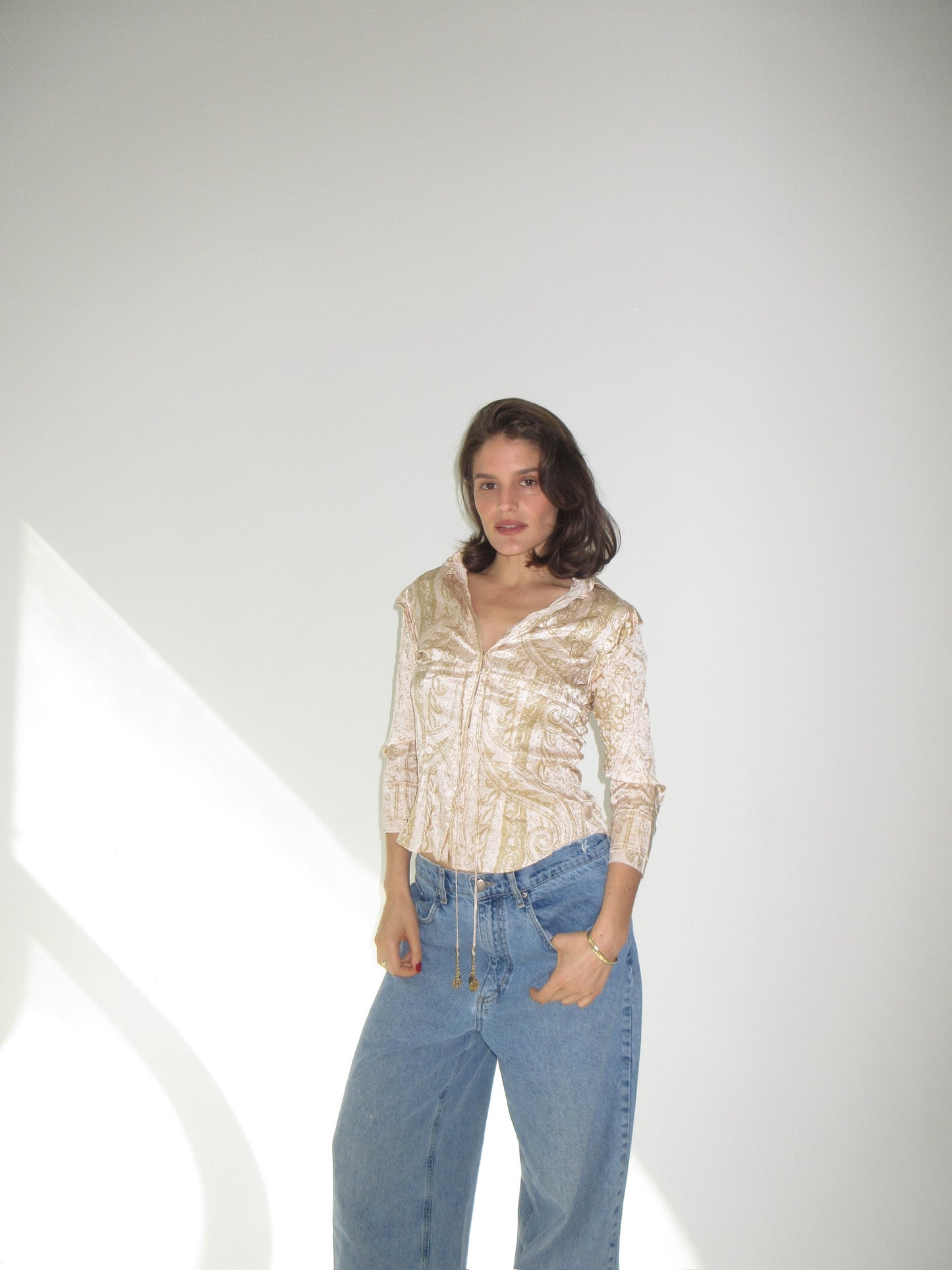 SS2004 Roberto Cavalli silk cinched top