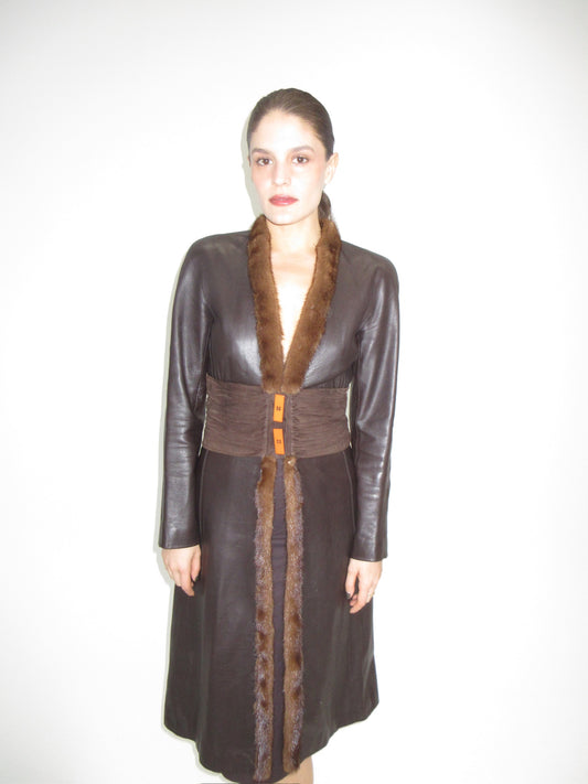 FW2003 Valentino fur and leather jacket