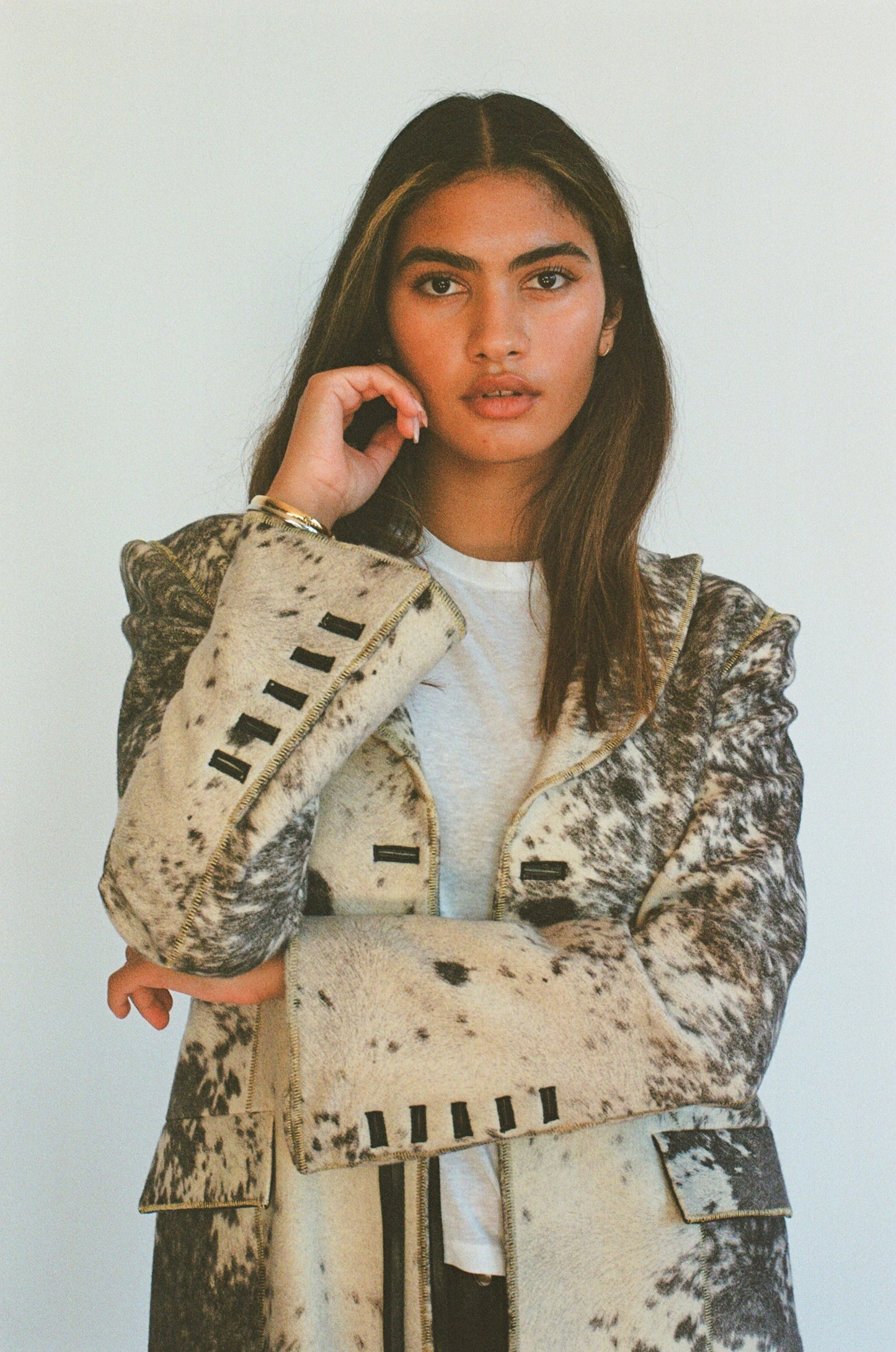 FW1999 Roberto Cavalli Leather Printed Pony Hair Jacket