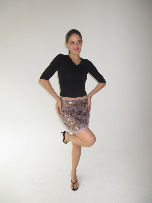 Purple Fendi Sequined Mini Skirt