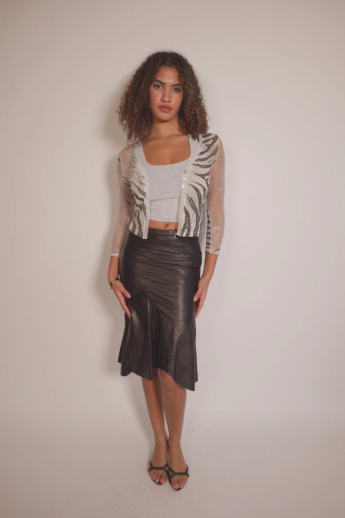 Vintage Roberto Cavalli leather western skirt