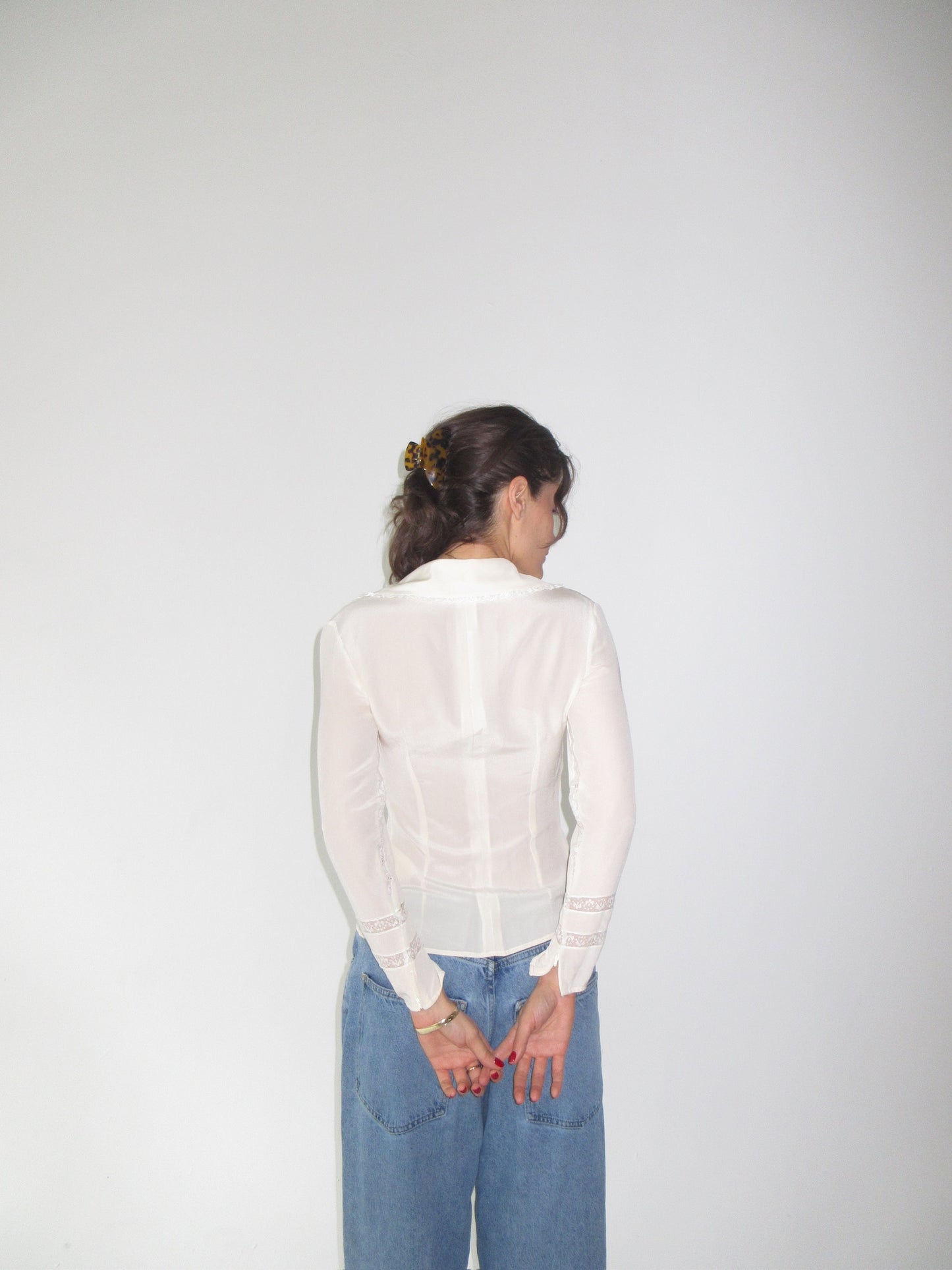 Vintage Valentino silk and lace top