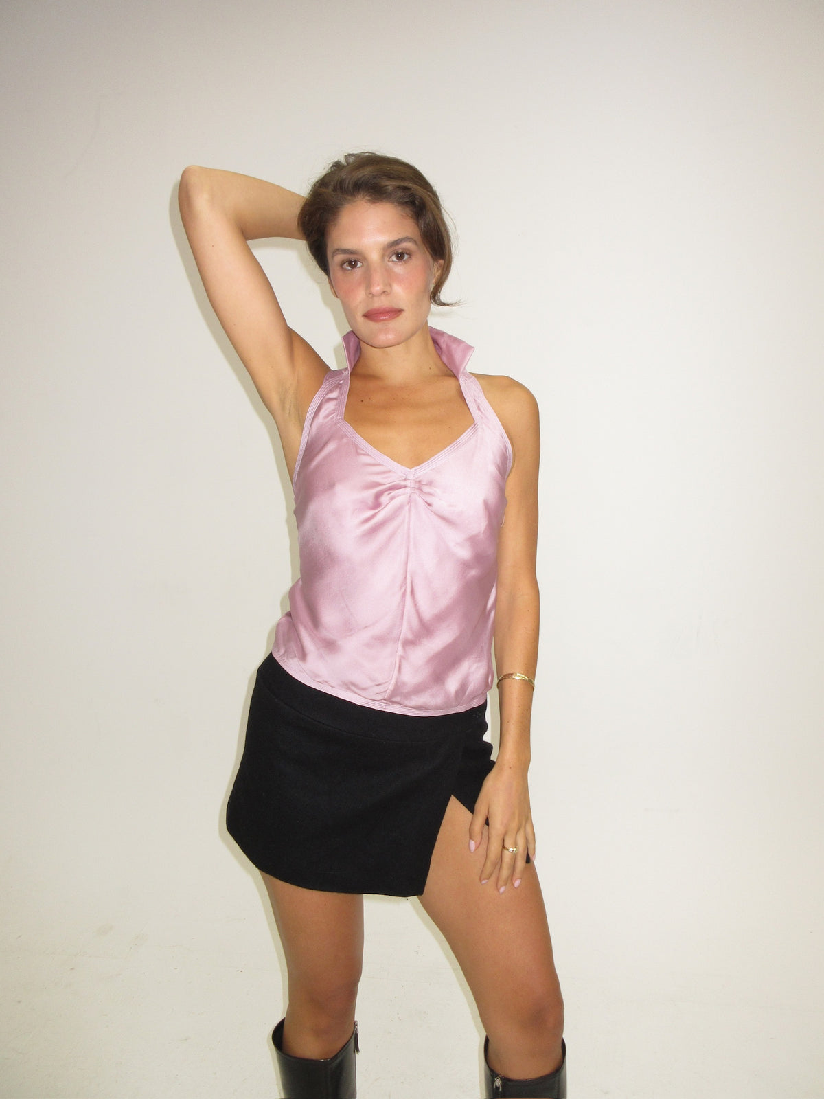 SS2003 YSL by Tom Ford pink silk runway top
