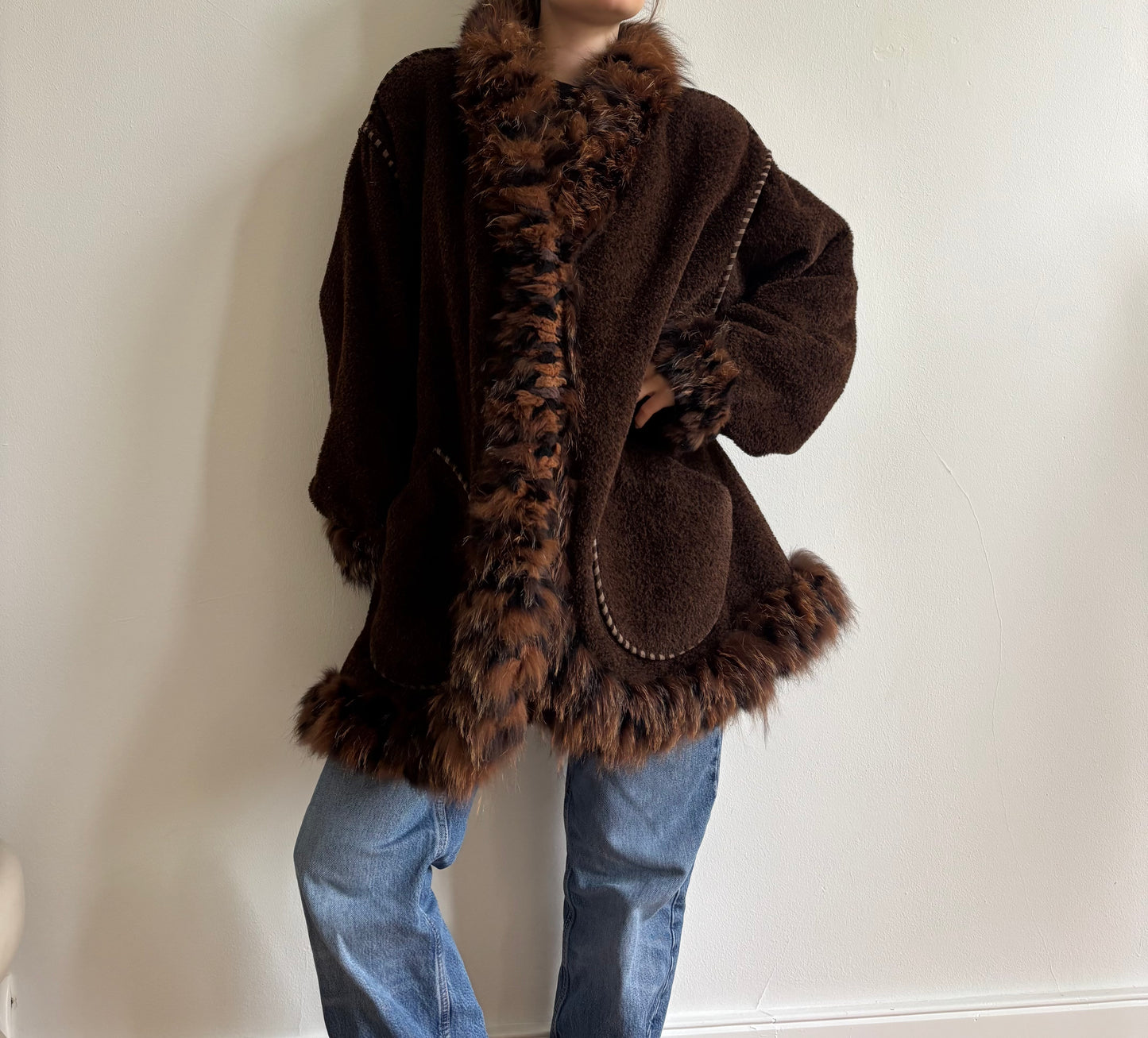Vintage Yves Saint Laurent fox fur coat