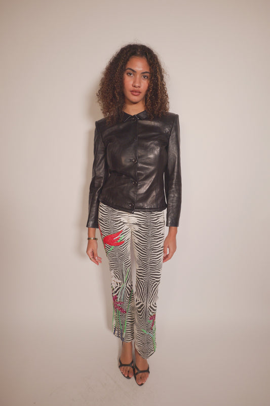 SS2000 Roberto Cavalli art collection runway beaded pants