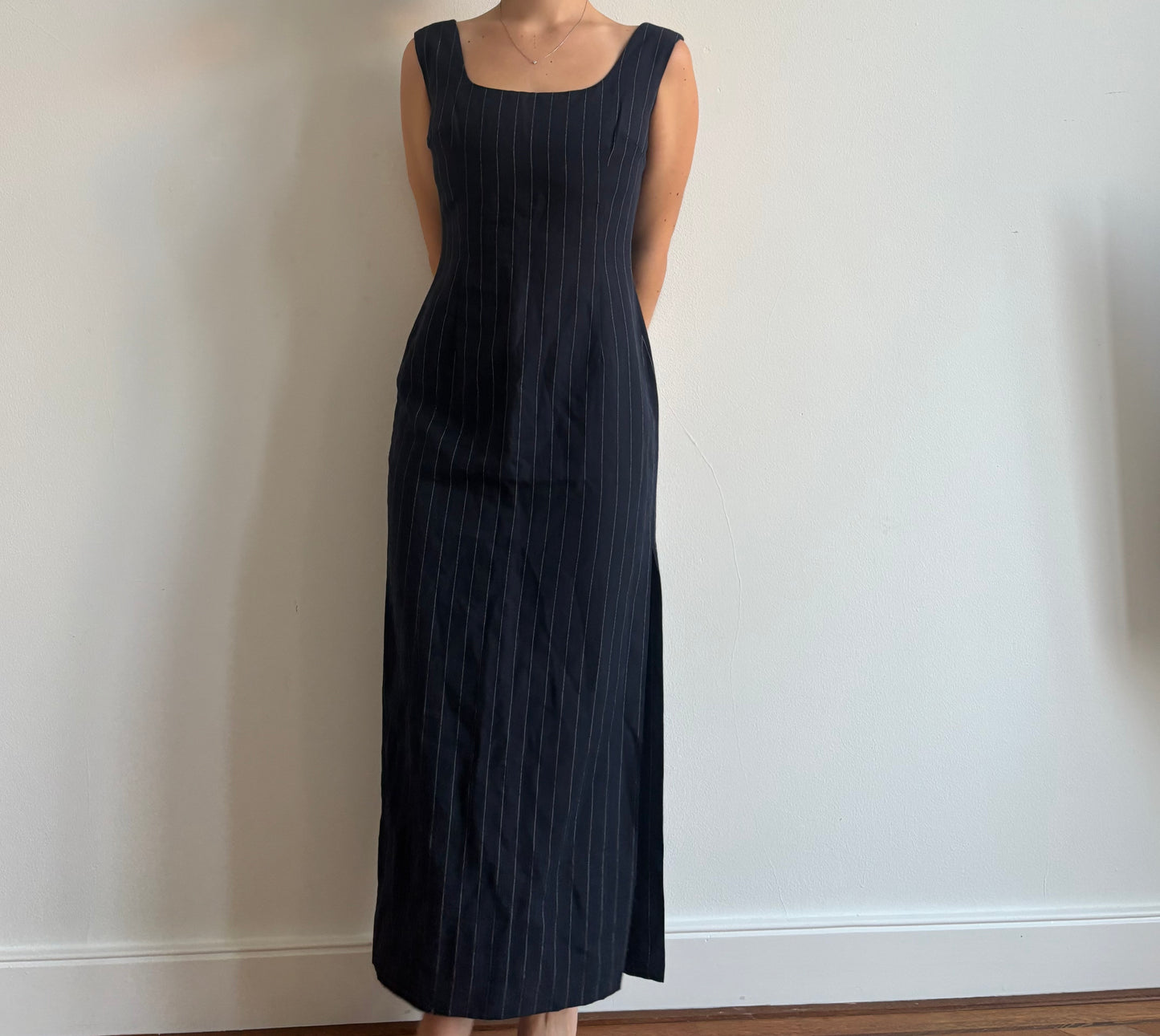 90s Dolce & Gabbana pinstripe dress with side slit