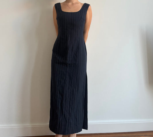 90s Dolce & Gabbana pinstripe dress with side slit
