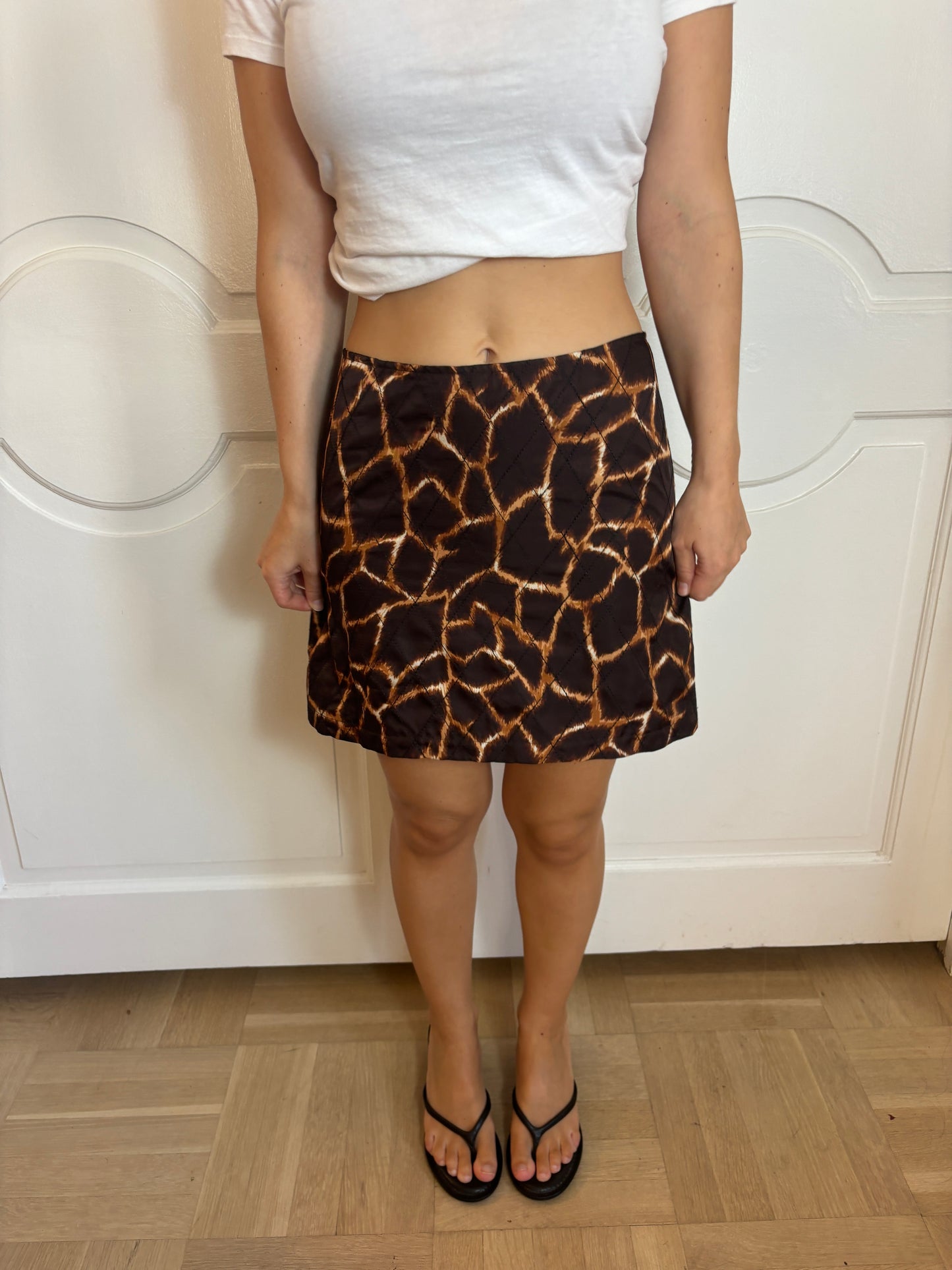 Vintage Silk Giraffe Print Dolce & Gabbana Mini Skirt