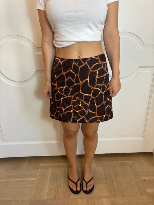 Vintage Silk Giraffe Print Dolce & Gabbana Mini Skirt