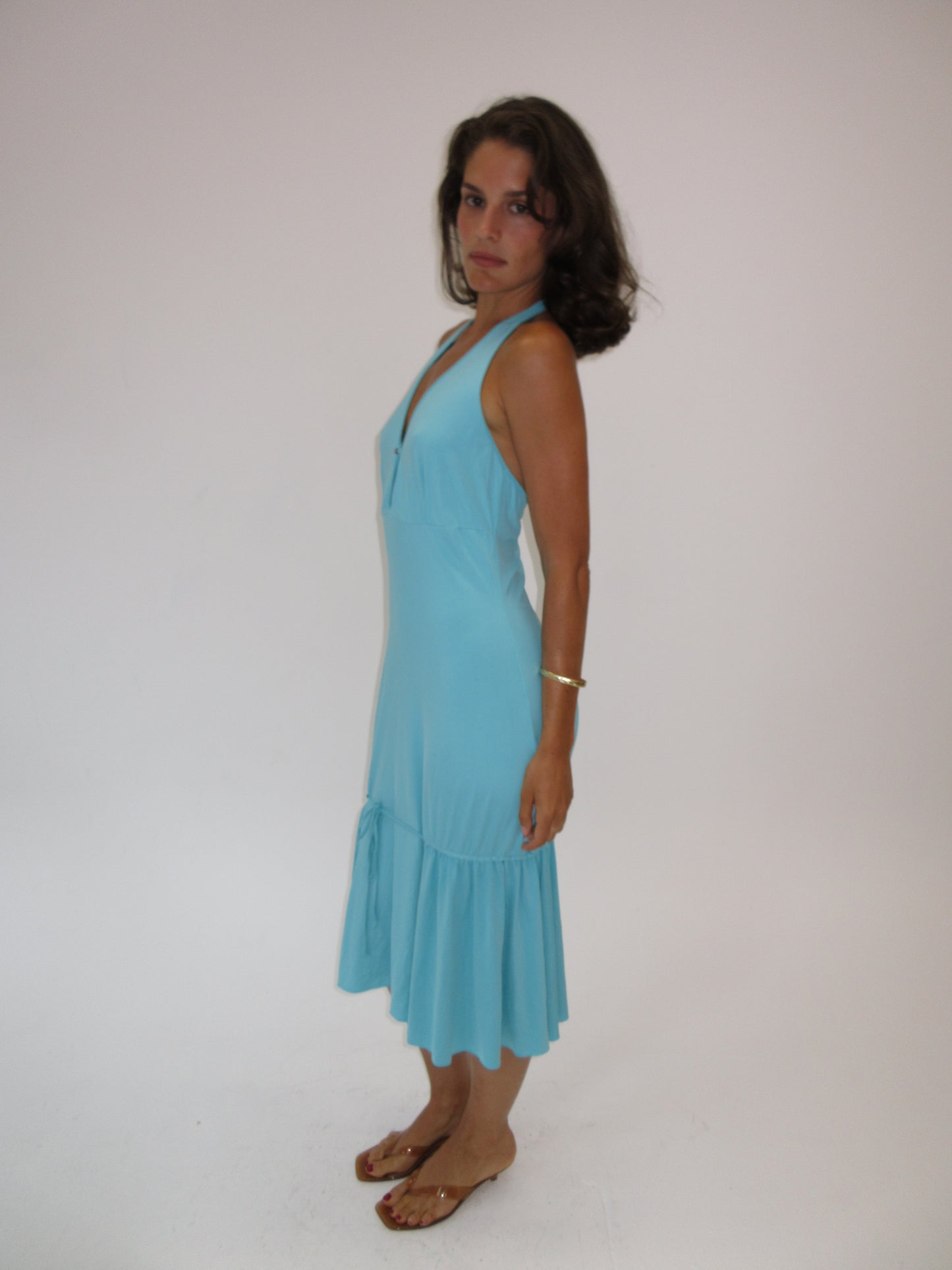 Turquoise Roberto Cavalli class maxi dress ￼