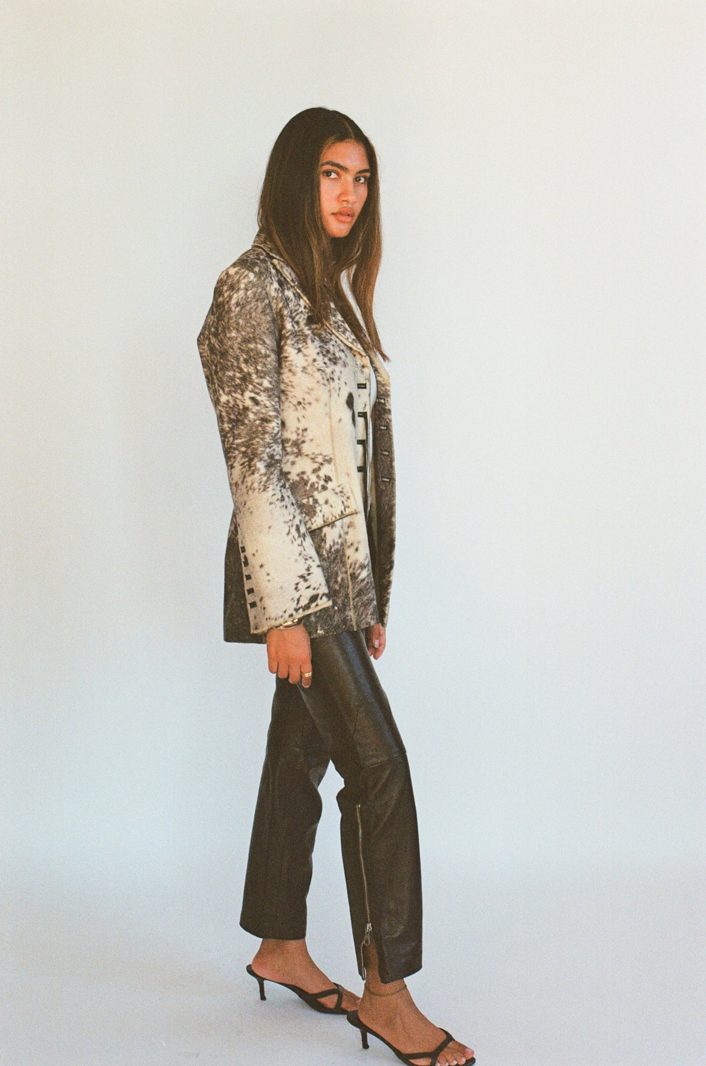 FW1999 Roberto Cavalli Leather Printed Pony Hair Jacket