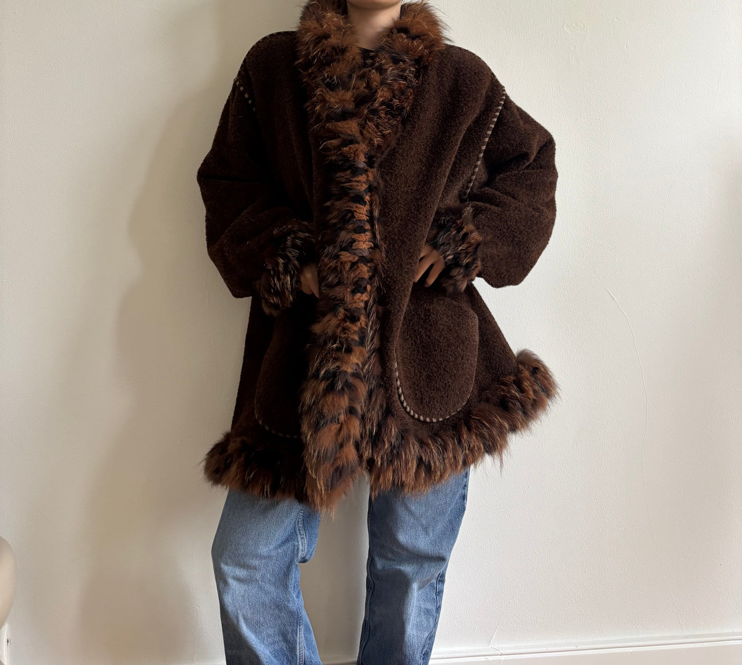 Vintage Yves Saint Laurent fox fur coat