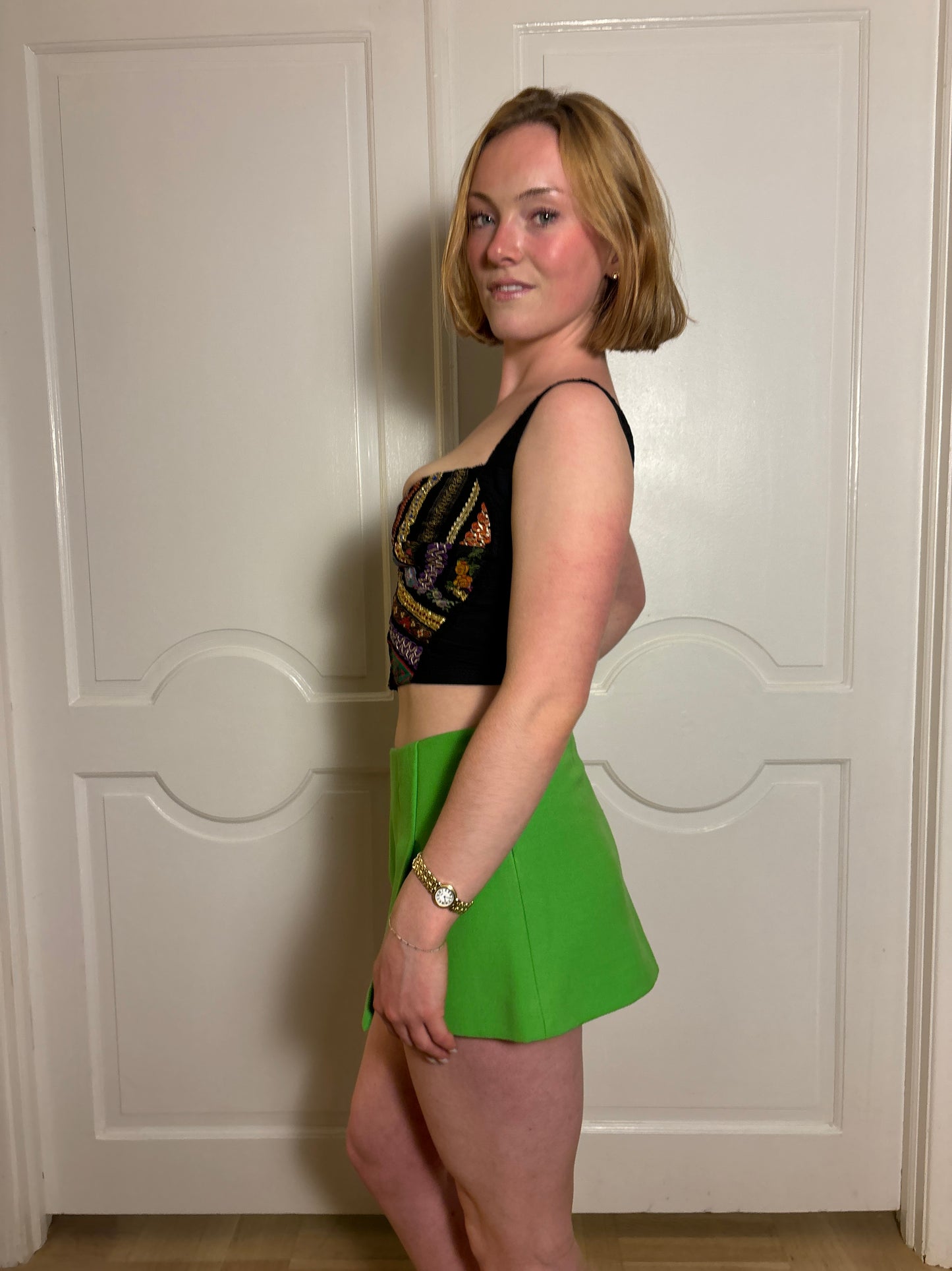 FW1999 Dolce & Gabbana neon green mini skirt