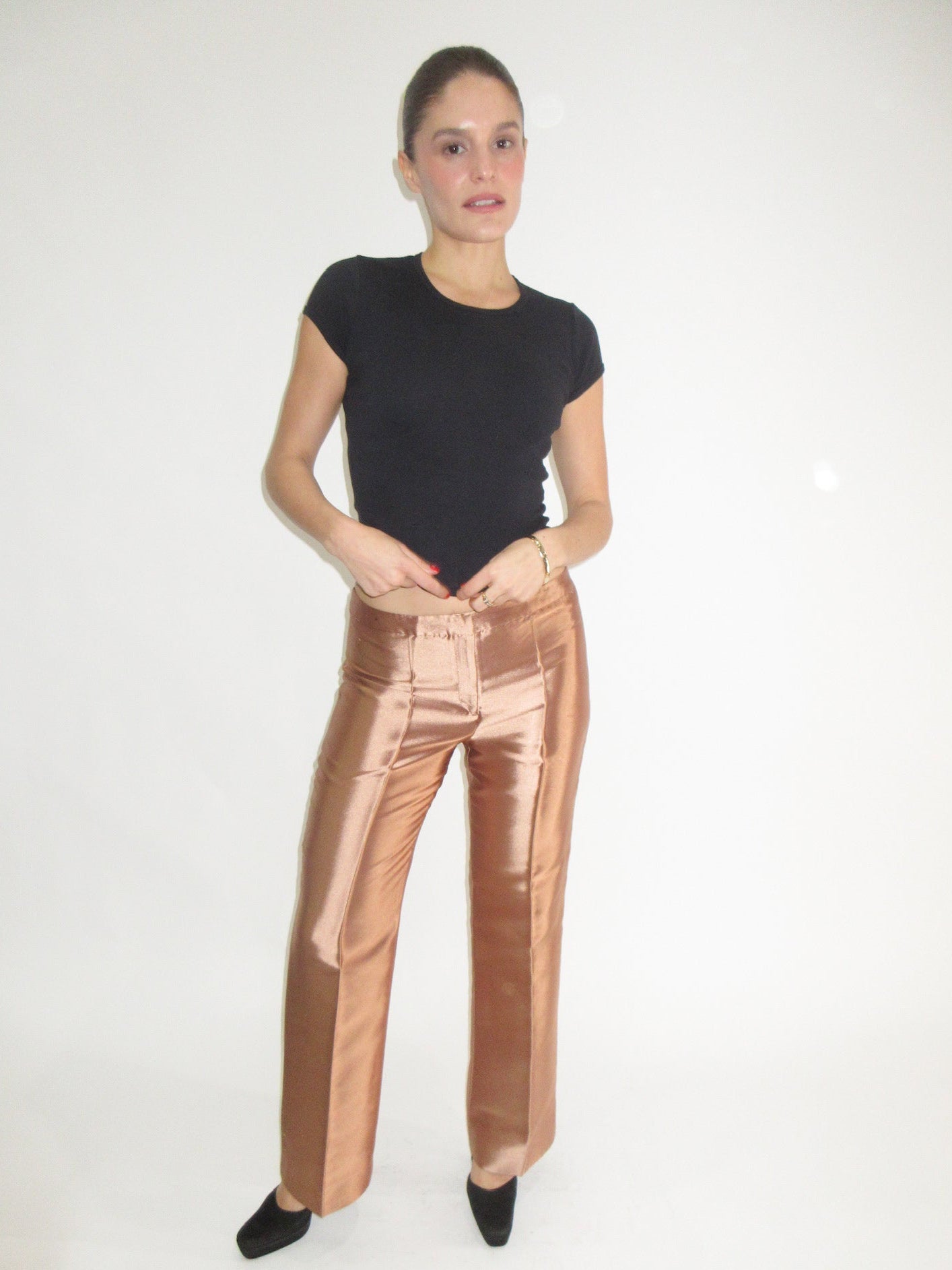 FW2000 Versace silk runway pants