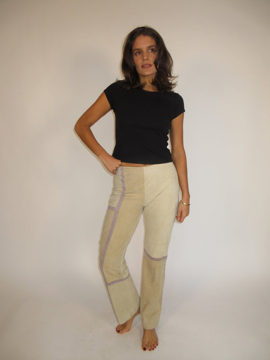 Valentino FW2000 Suède pants worn by Adriana Lima
